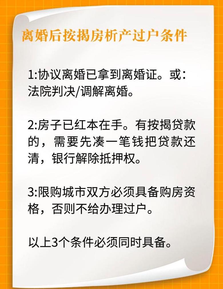 离婚析产可以带押过户吗