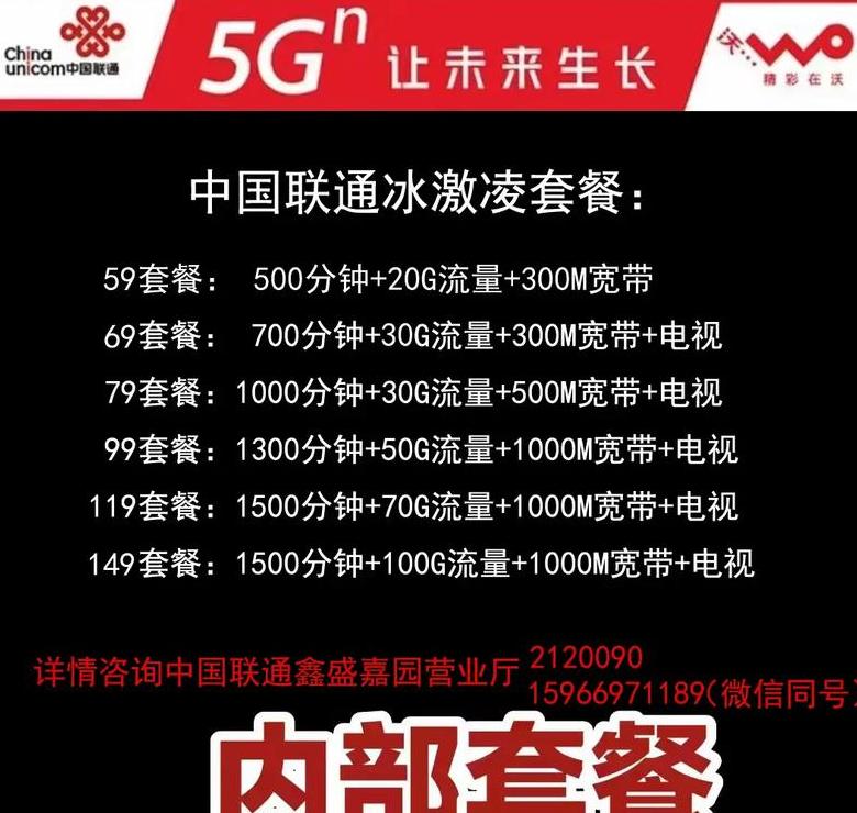 山西联通套餐价格表2024