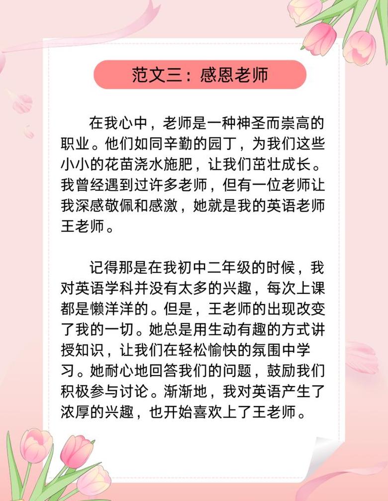 感恩老师片段摘抄