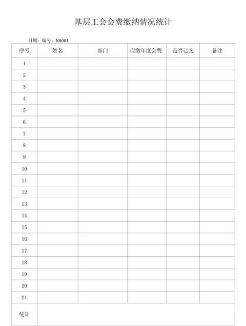 工会会费收取明细表怎么填