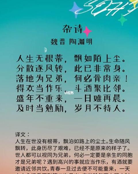 杂诗陶渊明节选盛年不重来