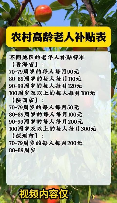 90岁高龄补贴一览表